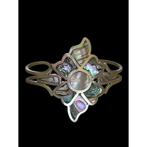 Mexico Jewelry - ALPACA HECHO EN MEXICO ABALONE STONE WIRE BRACELET MEXICO